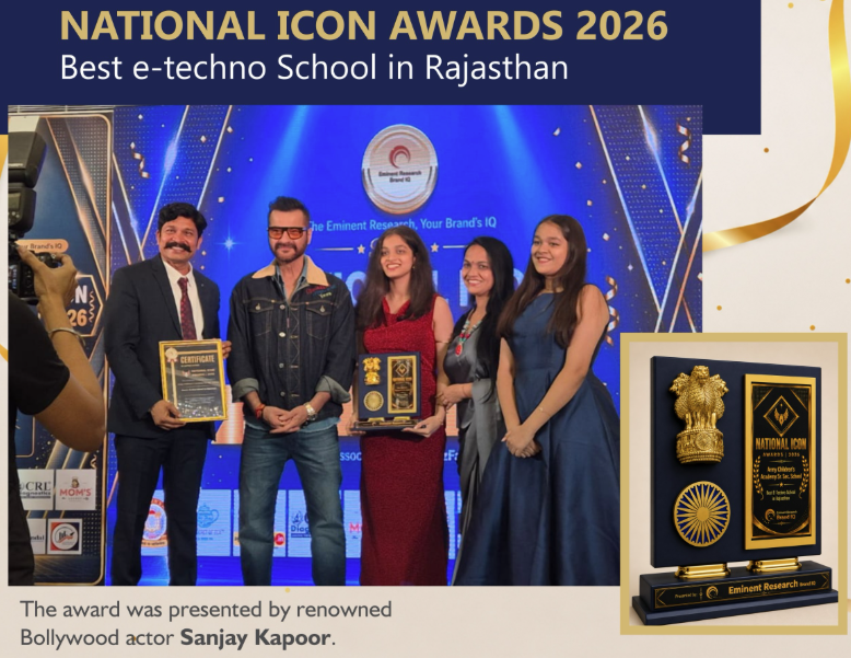 National Icon Awards 2026 as the Best E-Techno School in Rajasthan